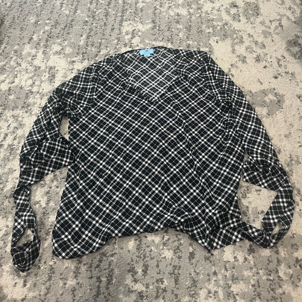 Black and White Plaid Blouse